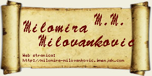 Milomira Milovanković vizit kartica